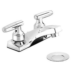 Keeney Essential Polished chrome 4-in centerset 2-handle Low-arc Commercial/Resi